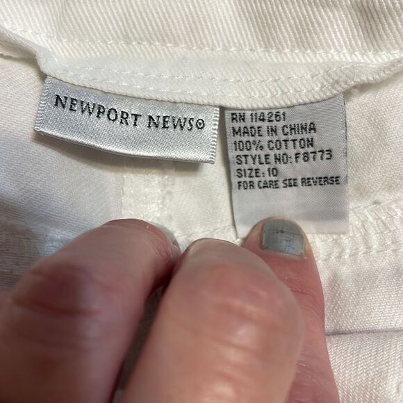 Vintage Embroidered Sequined Newport News White Denim Cotton Skirt, 10 - Picture 4 of 4